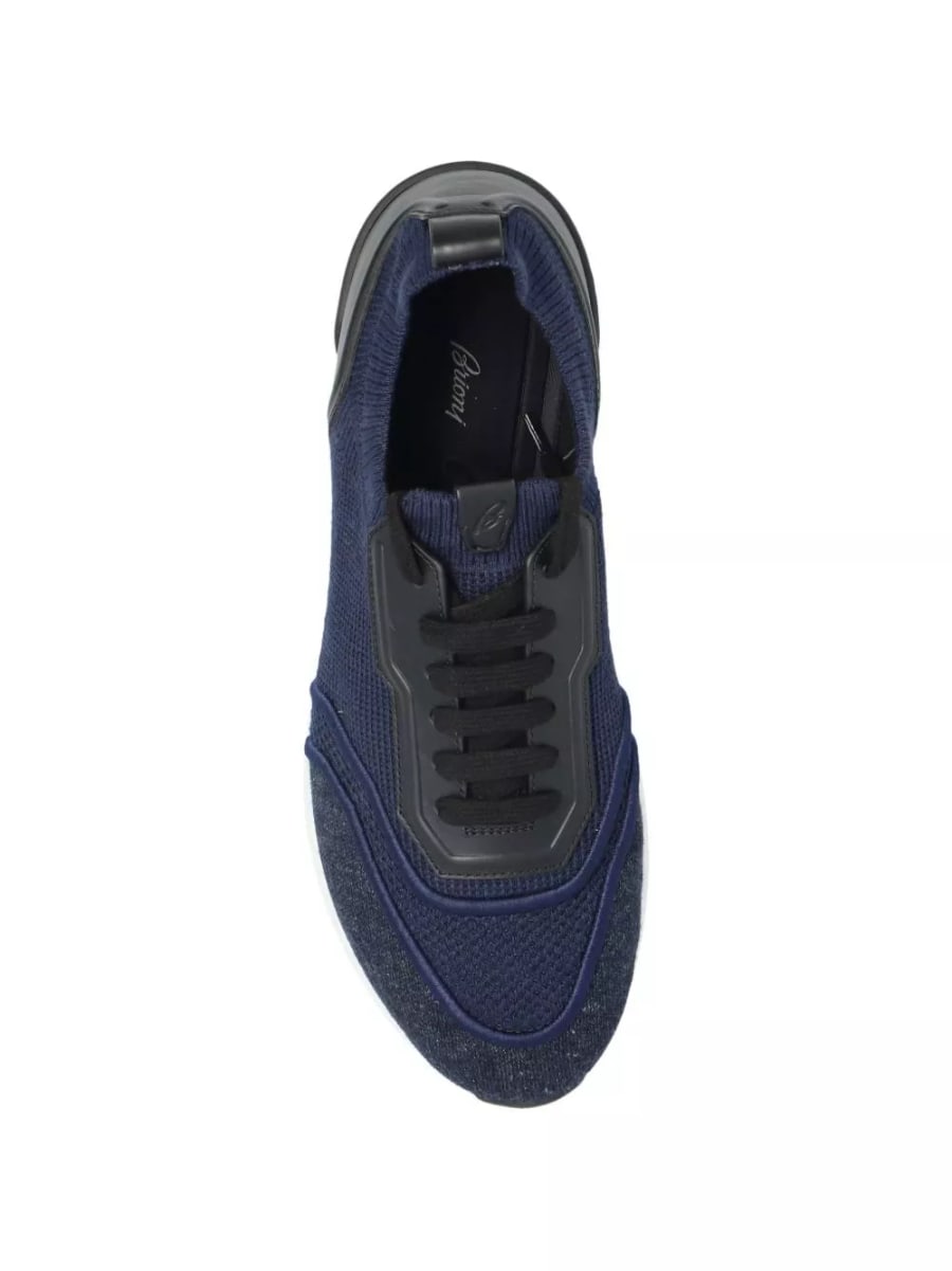 Brioni Sneakers in cotone e lino, view 6