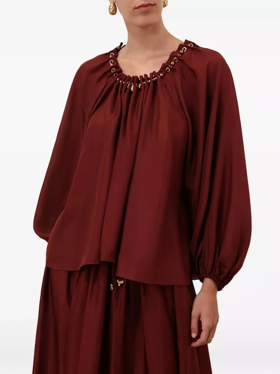 Zimmermann Blusa in seta Aster, view 4