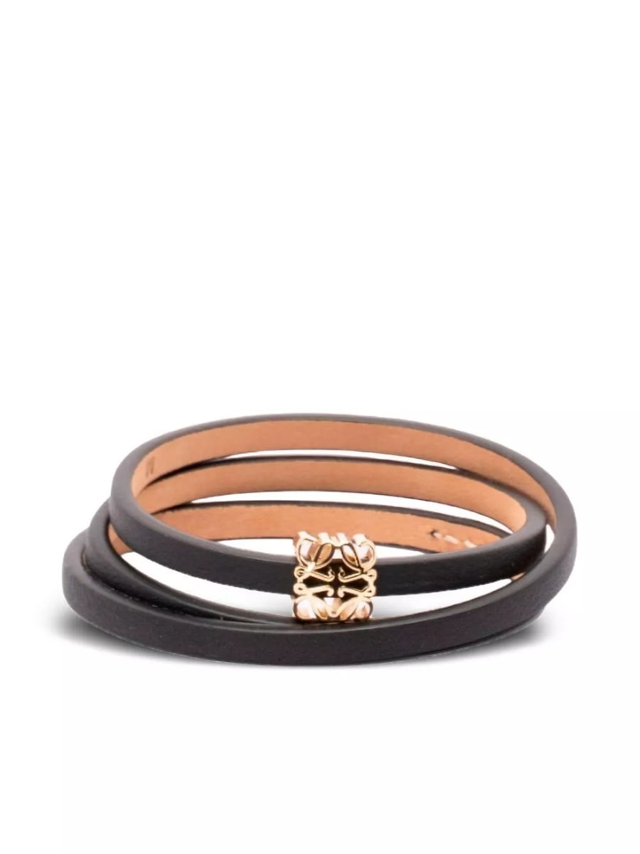 Loewe Bracciale in pelle Bombé Anagram