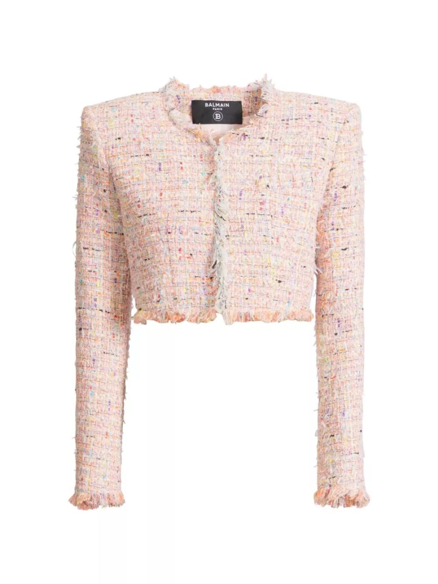Balmain Giacca cropped in tweed