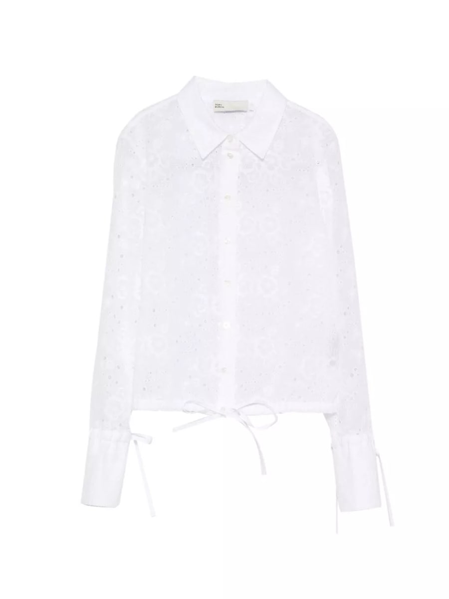 Tory Burch Blusa in cotone con occhielli