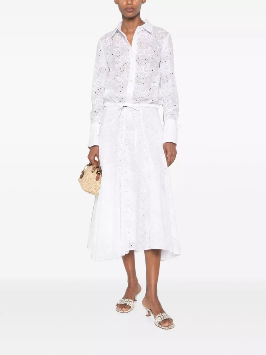 Tory Burch Blusa in cotone con occhielli, view 2