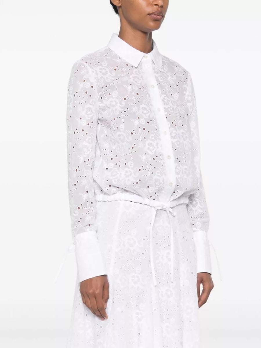 Tory Burch Blusa in cotone con occhielli, view 5