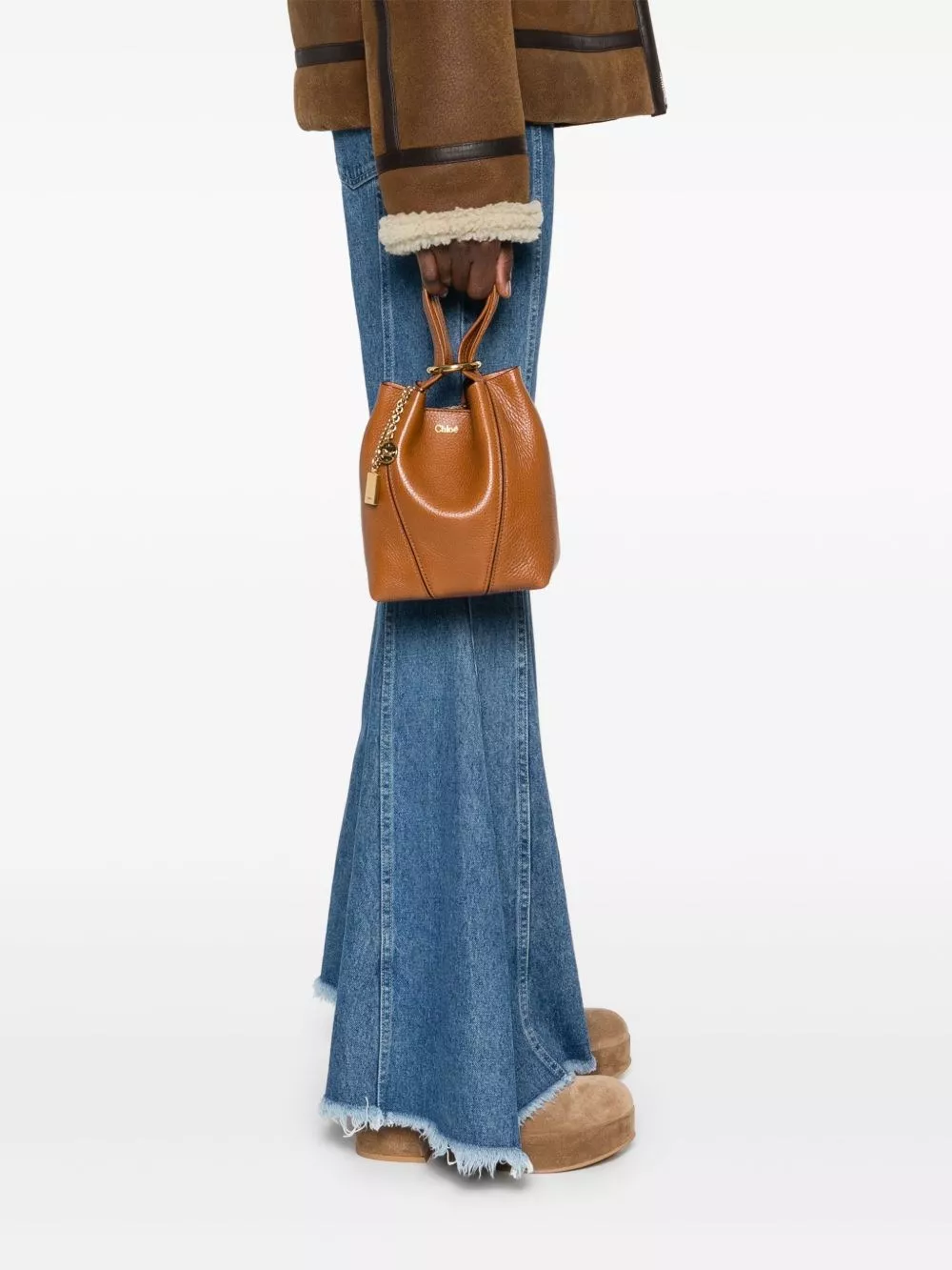 Chloé Spin piccola borsa tote in pelle, view 2