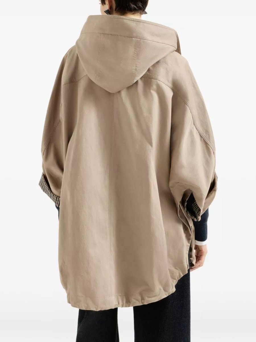 Brunello Cucinelli Parka in misto cotone e lino, view 3