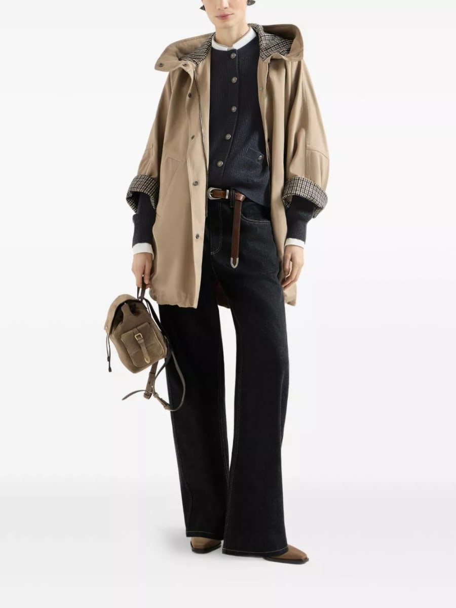 Brunello Cucinelli Parka in misto cotone e lino, view 4