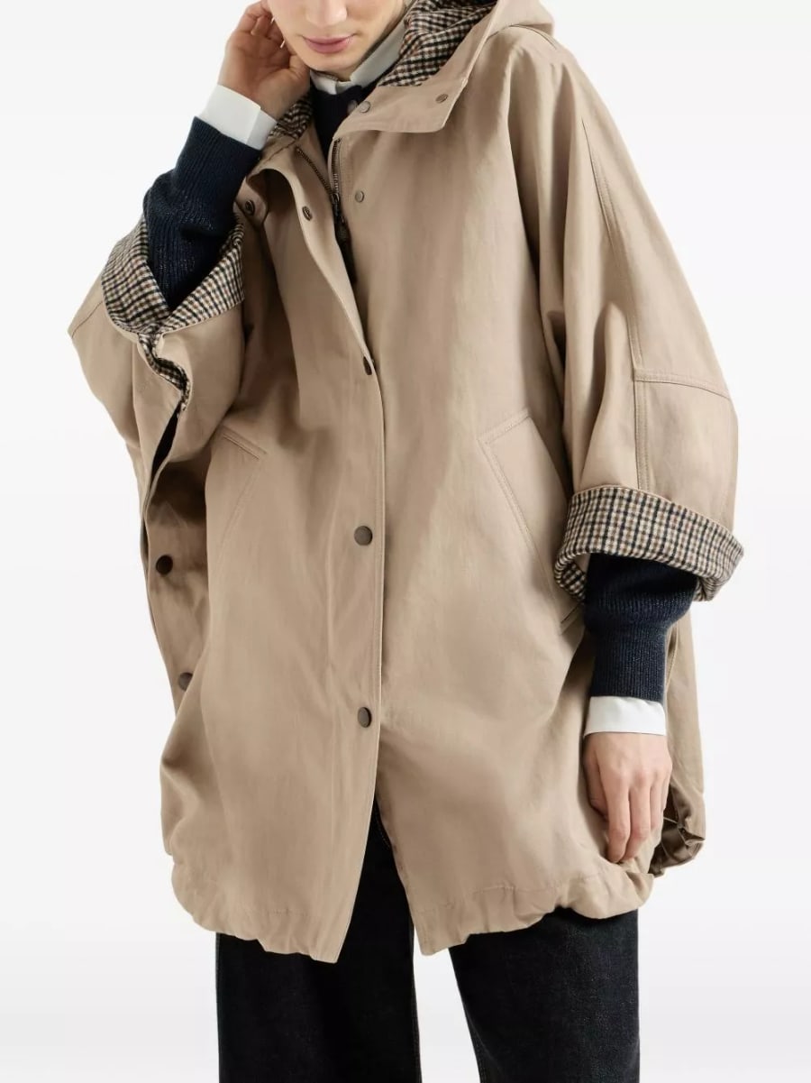 Brunello Cucinelli Parka in misto cotone e lino, view 5