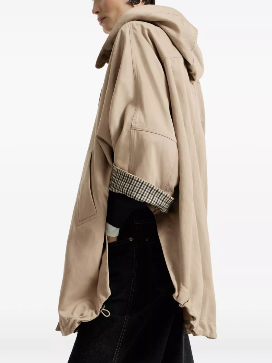 Brunello Cucinelli Parka in misto cotone e lino, view 6