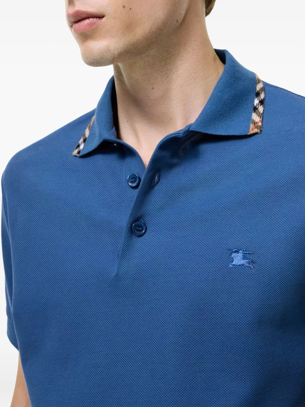 Burberry la polo in cotone con logo, view 2