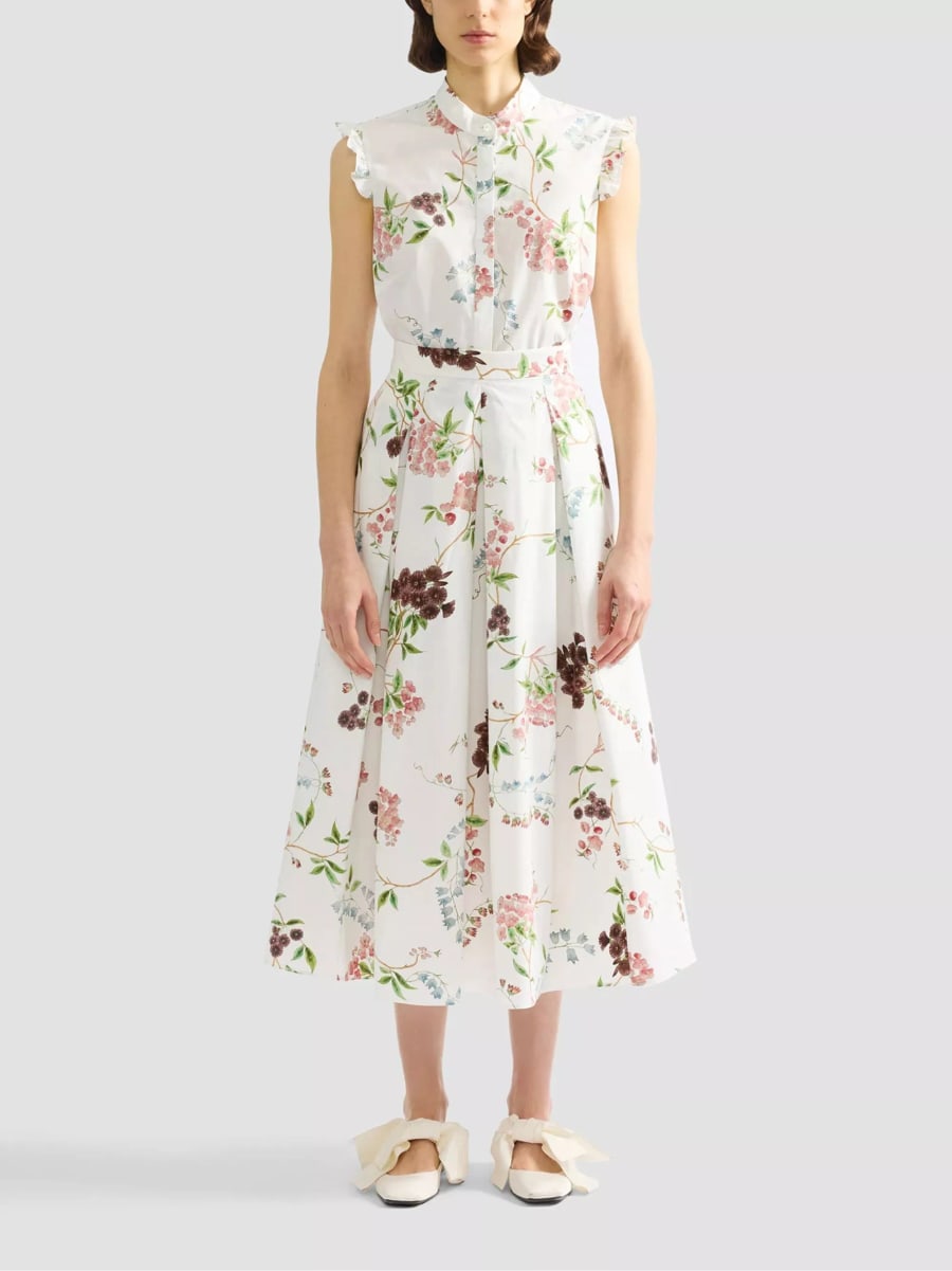 Erdem Gonna Midi a Stampa Floreale, view 2