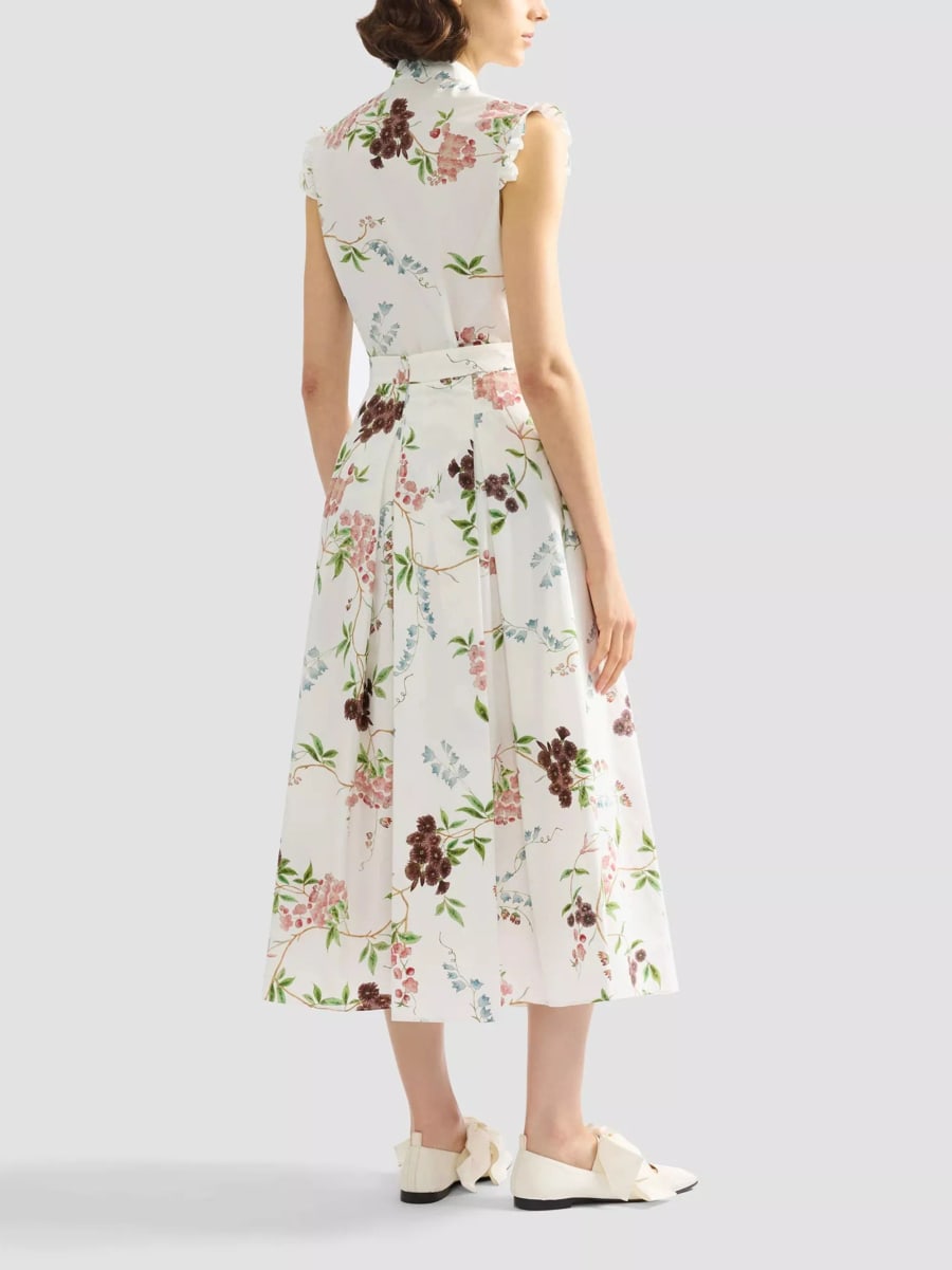 Erdem Gonna Midi a Stampa Floreale, view 3