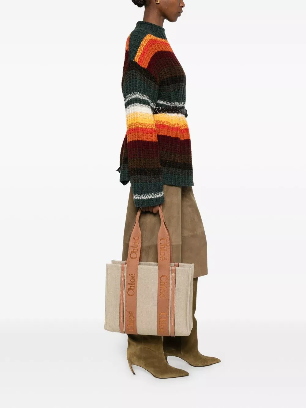 Chloé Borsa shopping in lino Woody, view 2