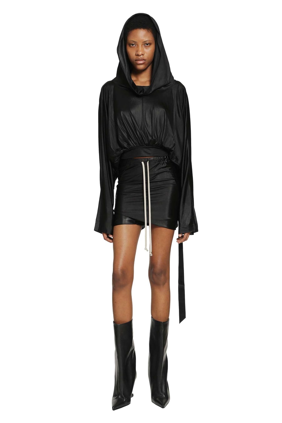 Rick Owens DRKSHDW Cropped Hooded Top, view 6