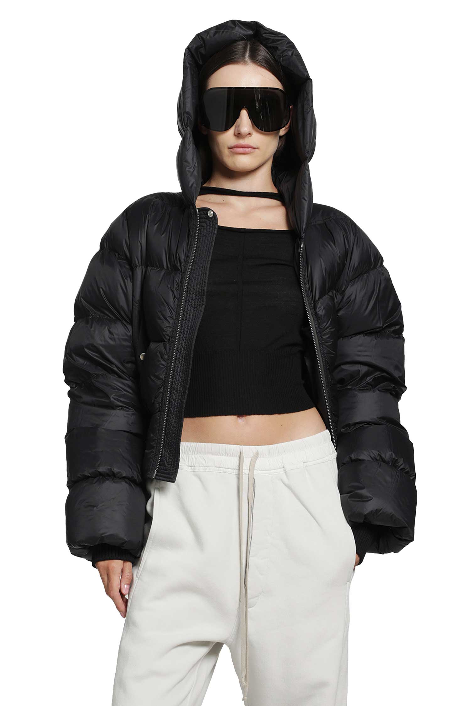 Rick Owens Tower Cinched Hooded Jacket
