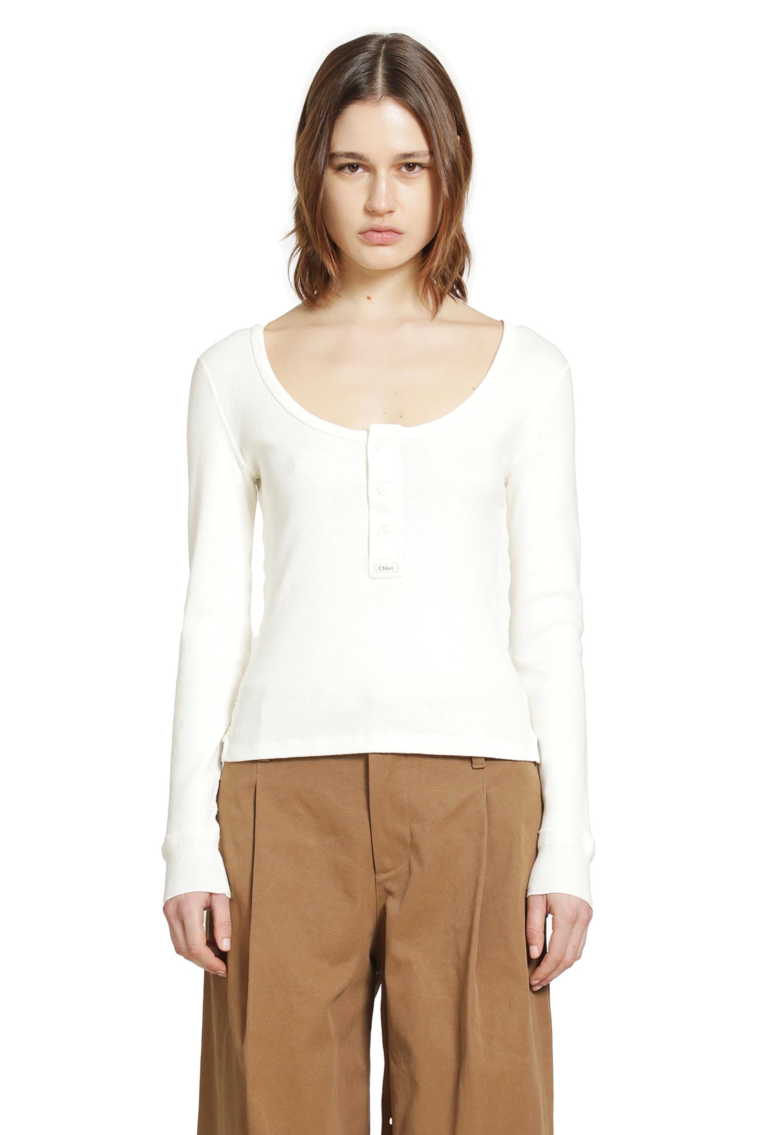 Chloé Henley Long Sleeve Top, view 2