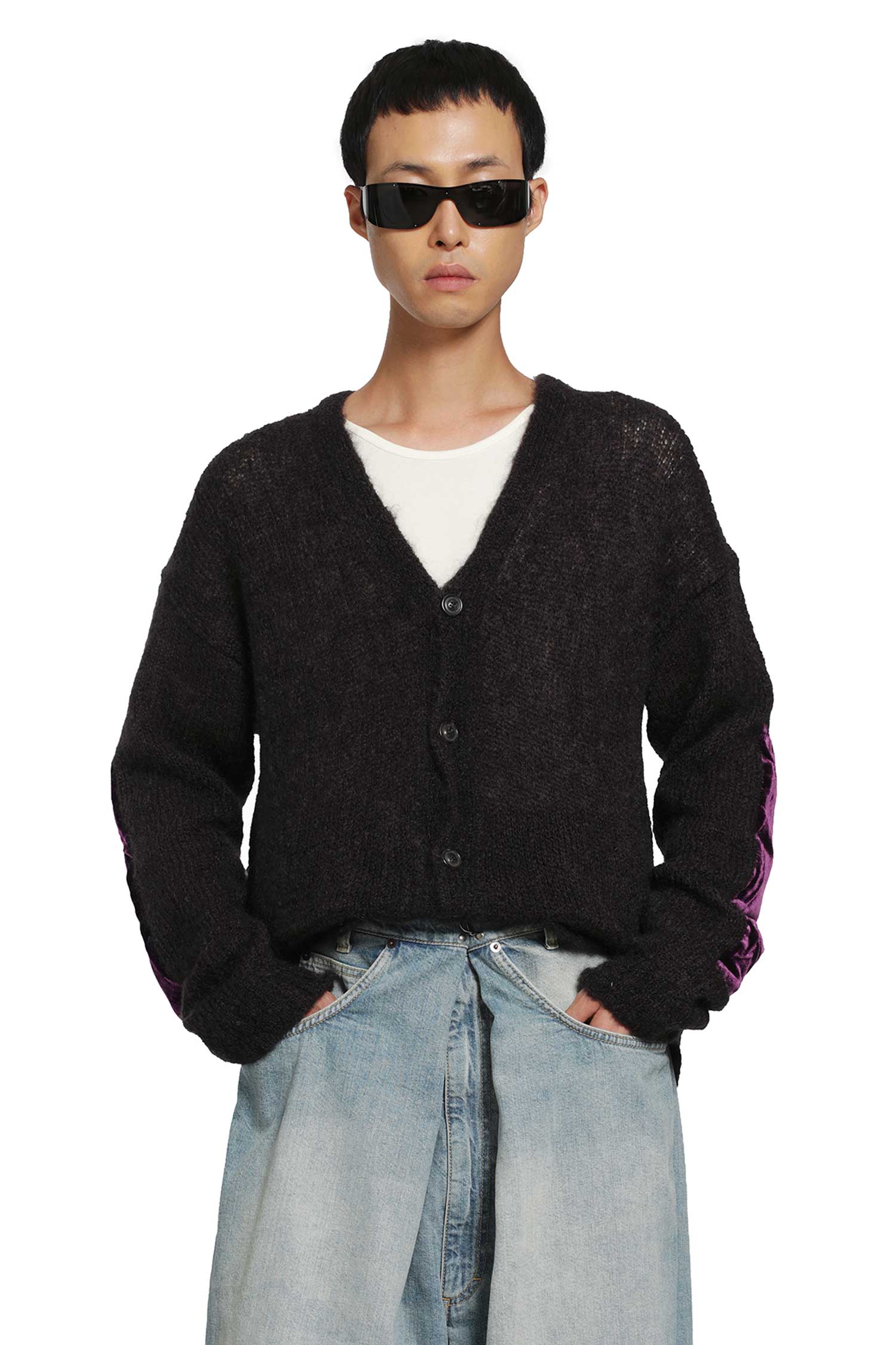 Maison Margiela Velvet Patch Cardigan