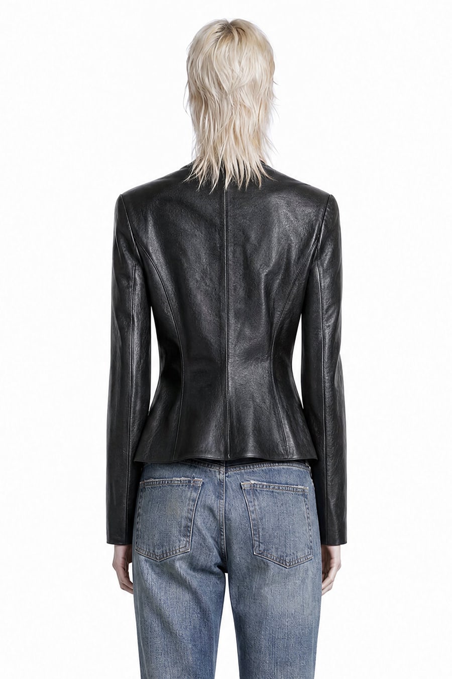MAGDA BUTRYM Fitted Leather Blazer, view 4