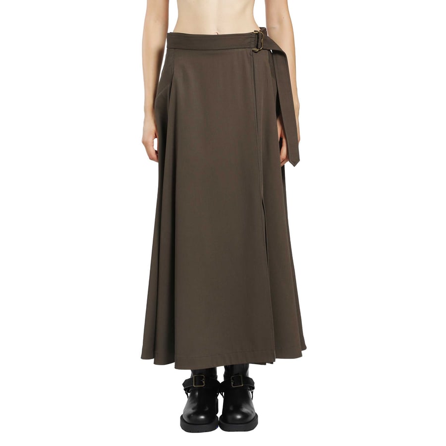 Burberry Wool Twill Midi Skirt, view 7