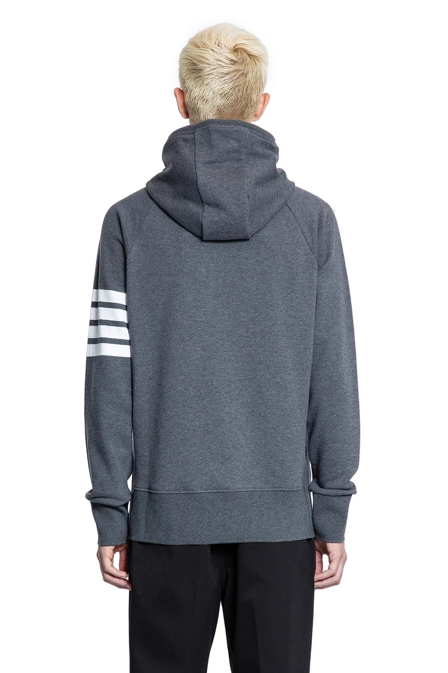Thom Browne 4-Bar Zip-Up Hoodie in Classic Loopback, view 4