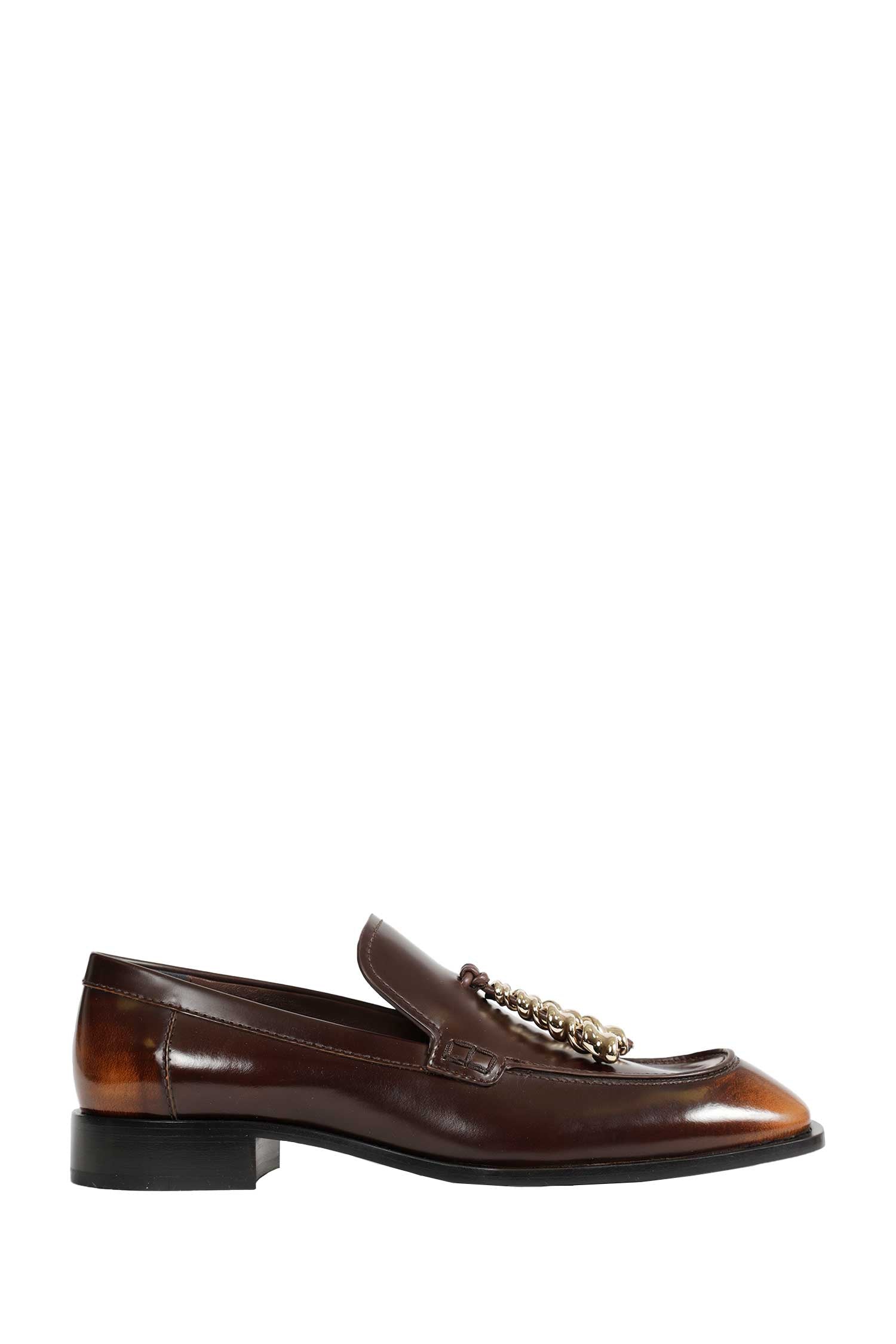 Loewe Edge Hand-brushed Leather Loafers