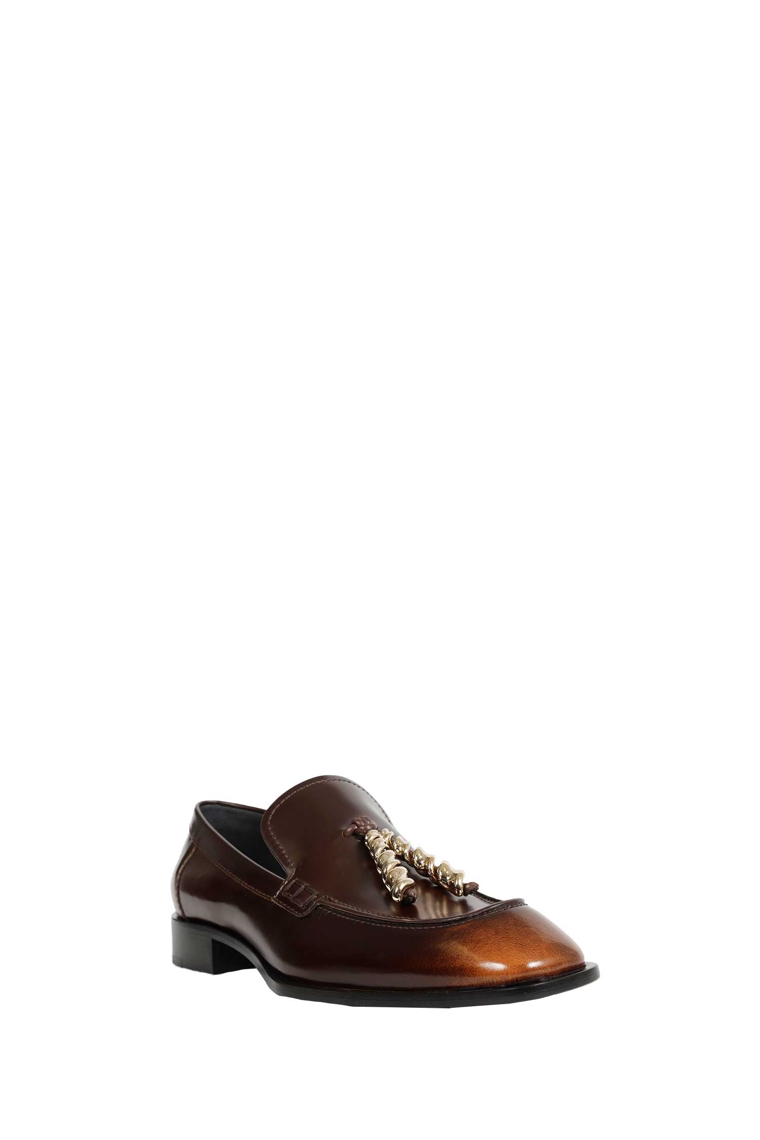 Loewe Edge Hand-brushed Leather Loafers, view 2