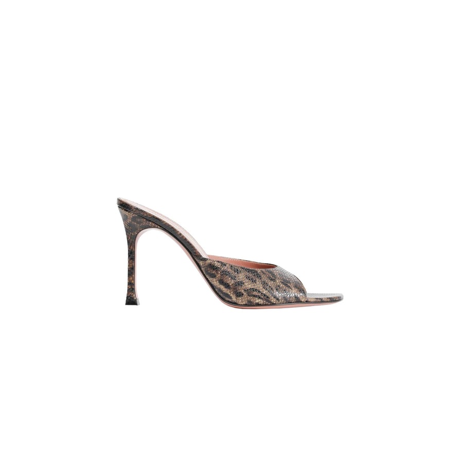Amina Muaddi Alexa Leopard Print Mules, view 7