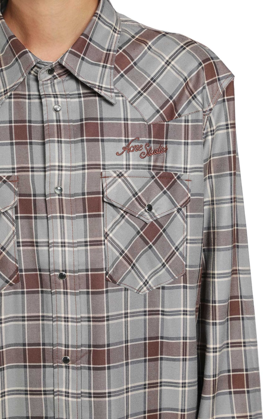 ACNE STUDIOS Flannel Check Button-Up Shirt, view 5