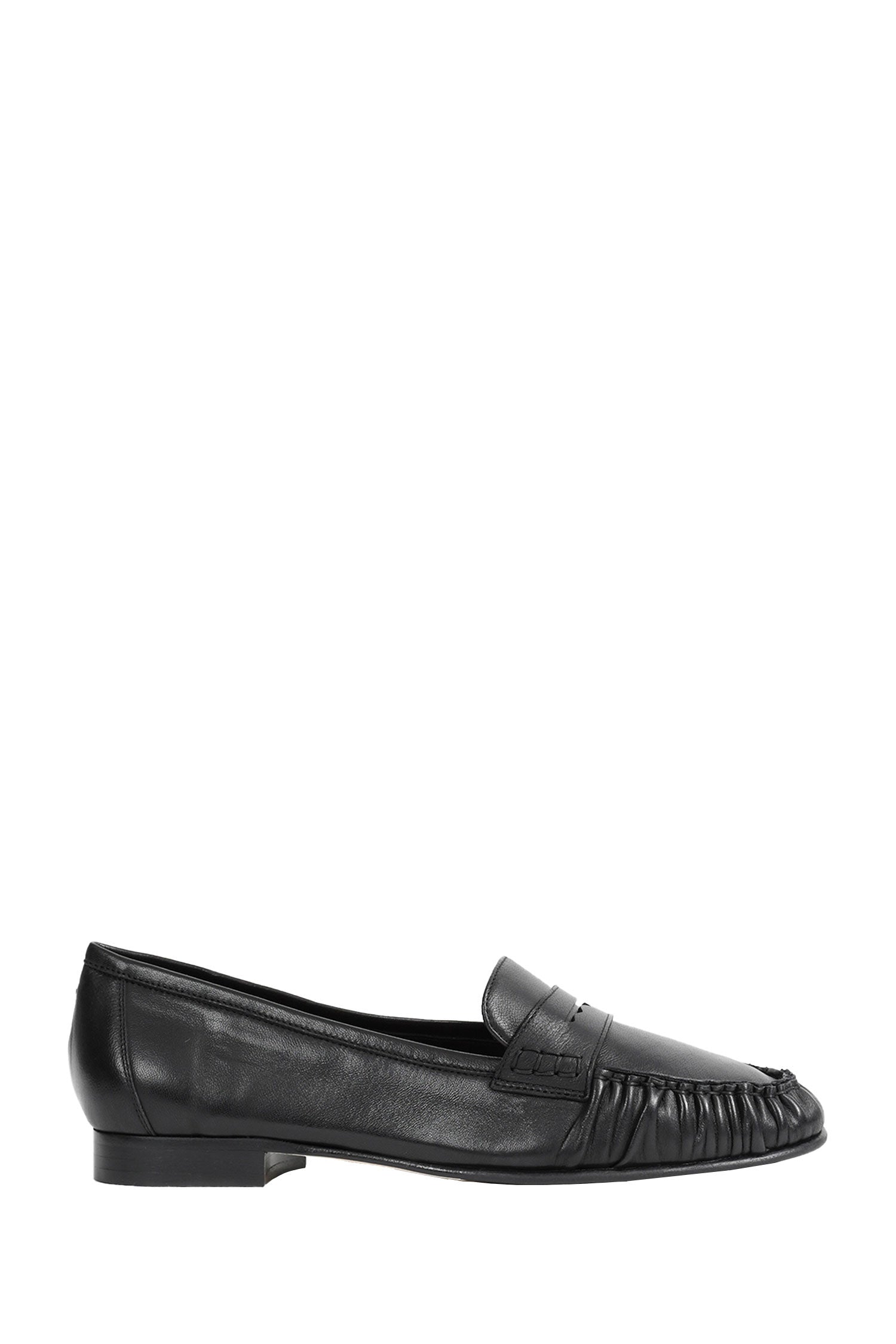 AEYDE Aldous Ruched Penny-Slot Loafers