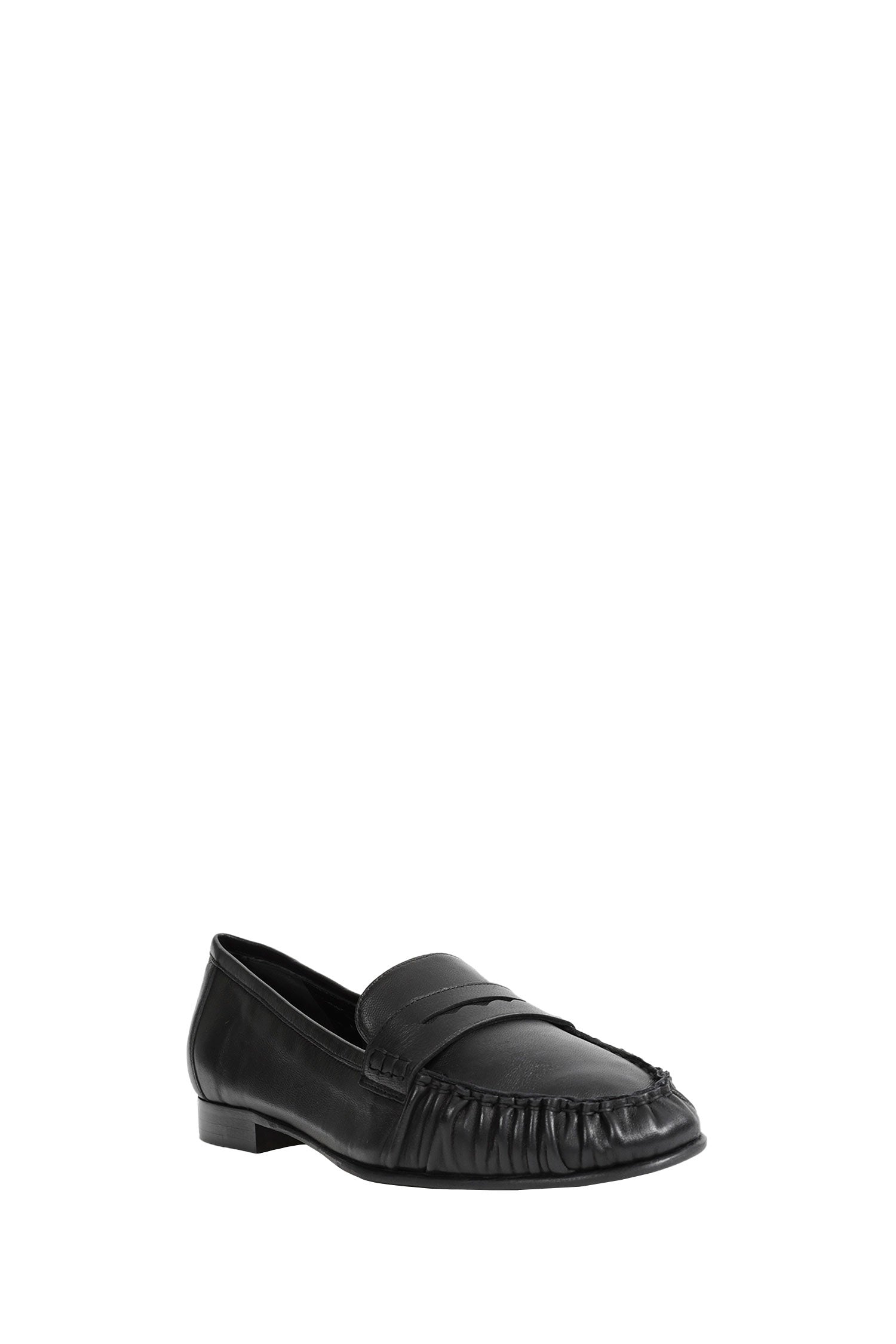 AEYDE Aldous Ruched Penny-Slot Loafers, view 2