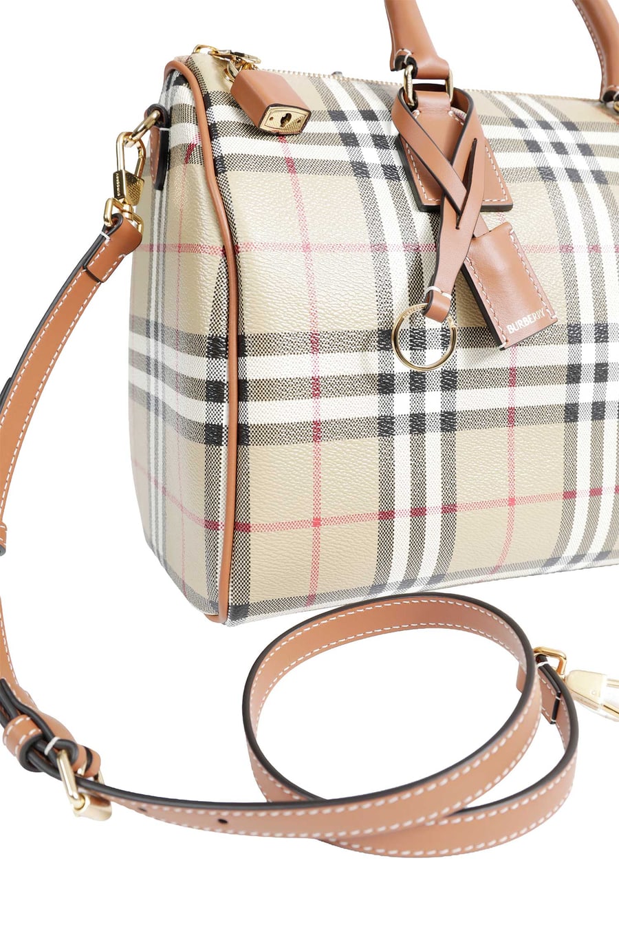 Burberry Medium Check Bowling Bag, view 4