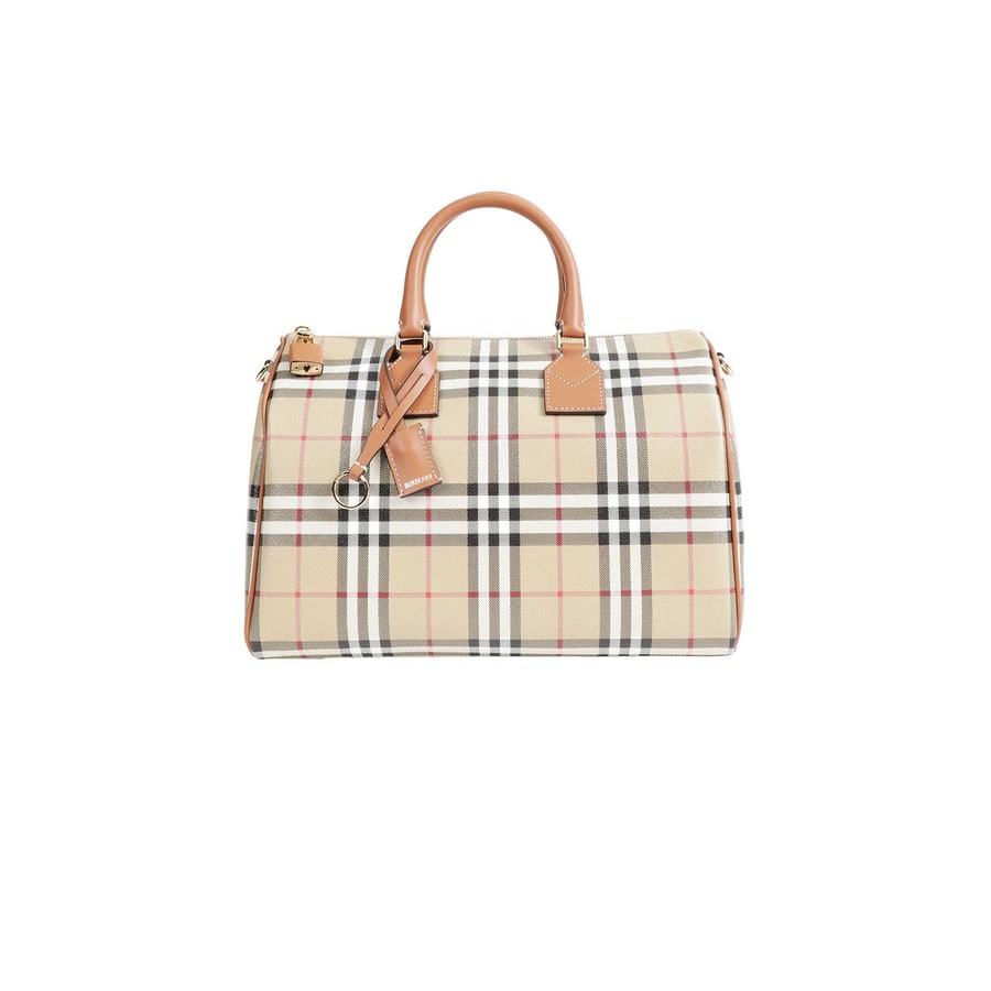 Burberry Medium Check Bowling Bag, view 5