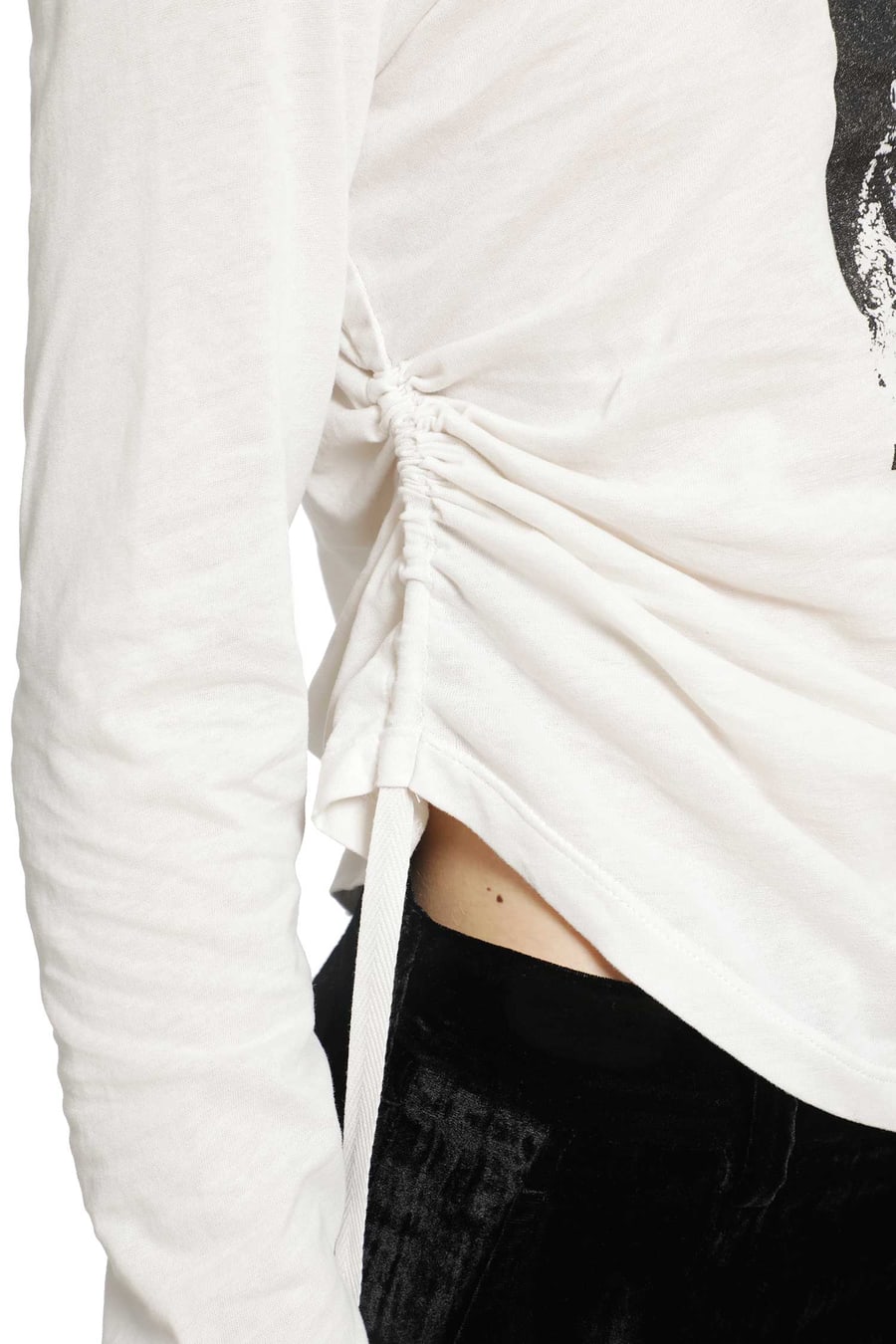 Ann Demeulemeester Dot Wrinkled Cropped Long Sleeve Top, view 5