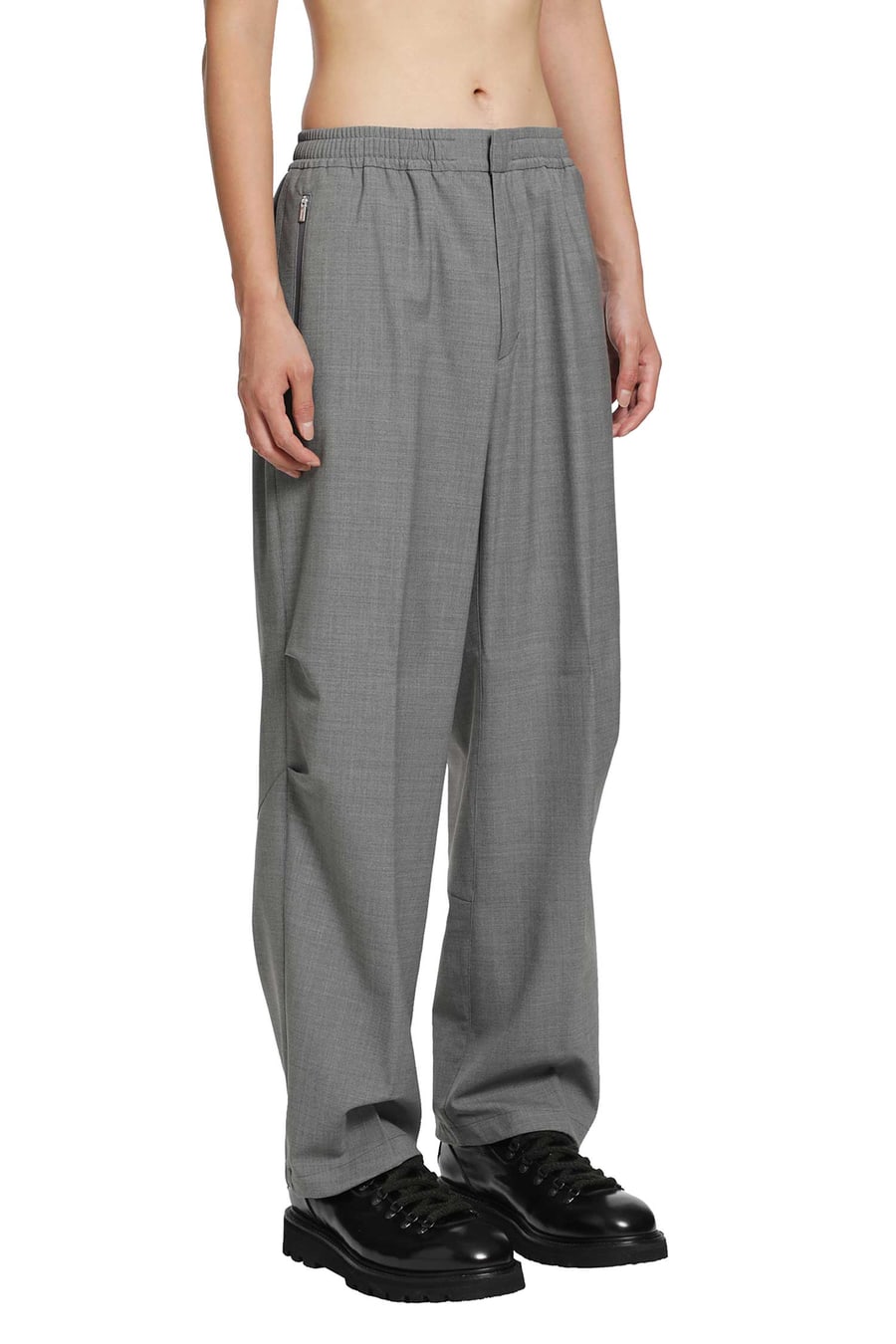 LAMINAR Nylon Wool Trousers, view 3