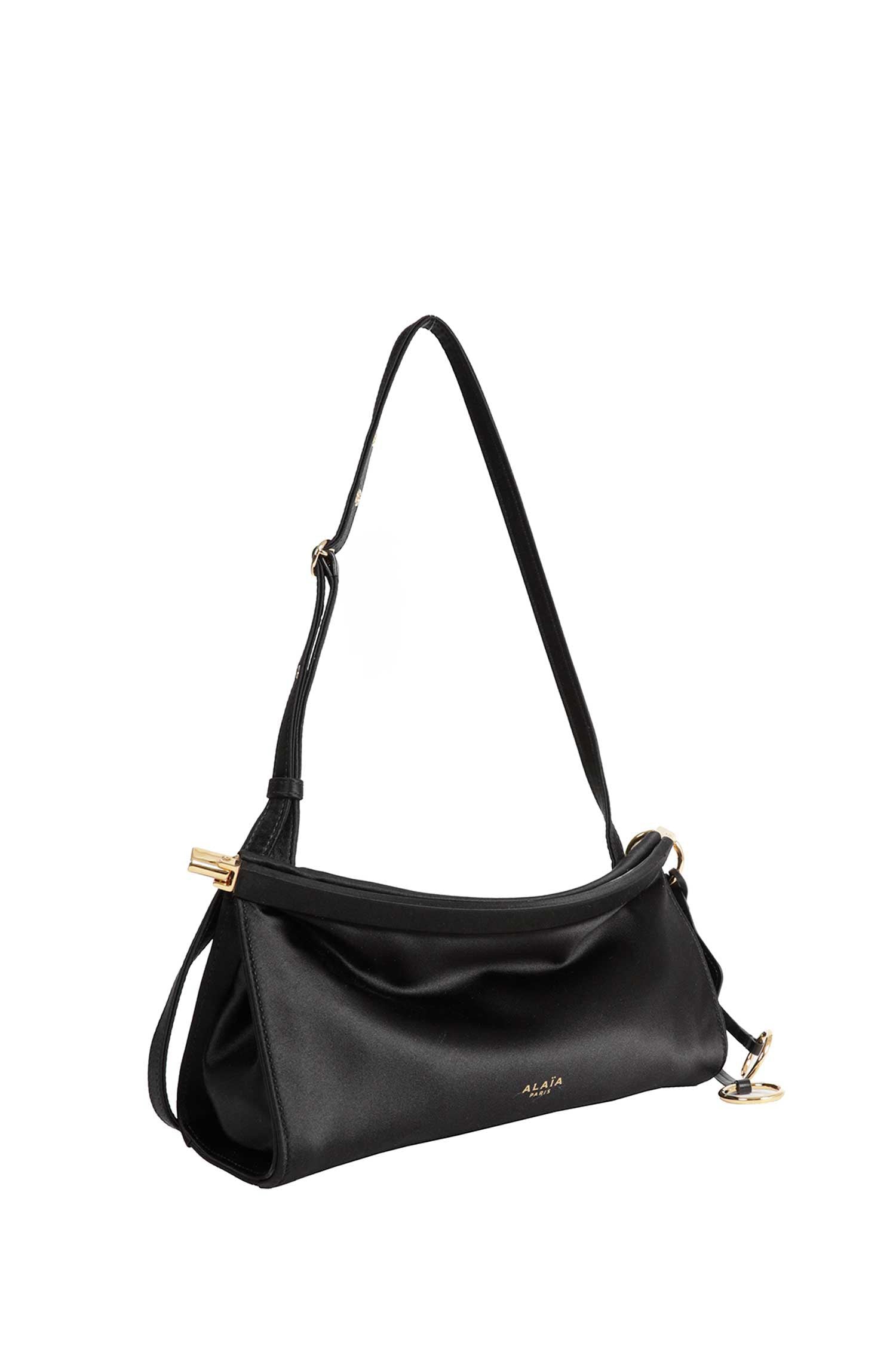 Alaïa Le Click East West Small Satin Shoulder Bag, view 2