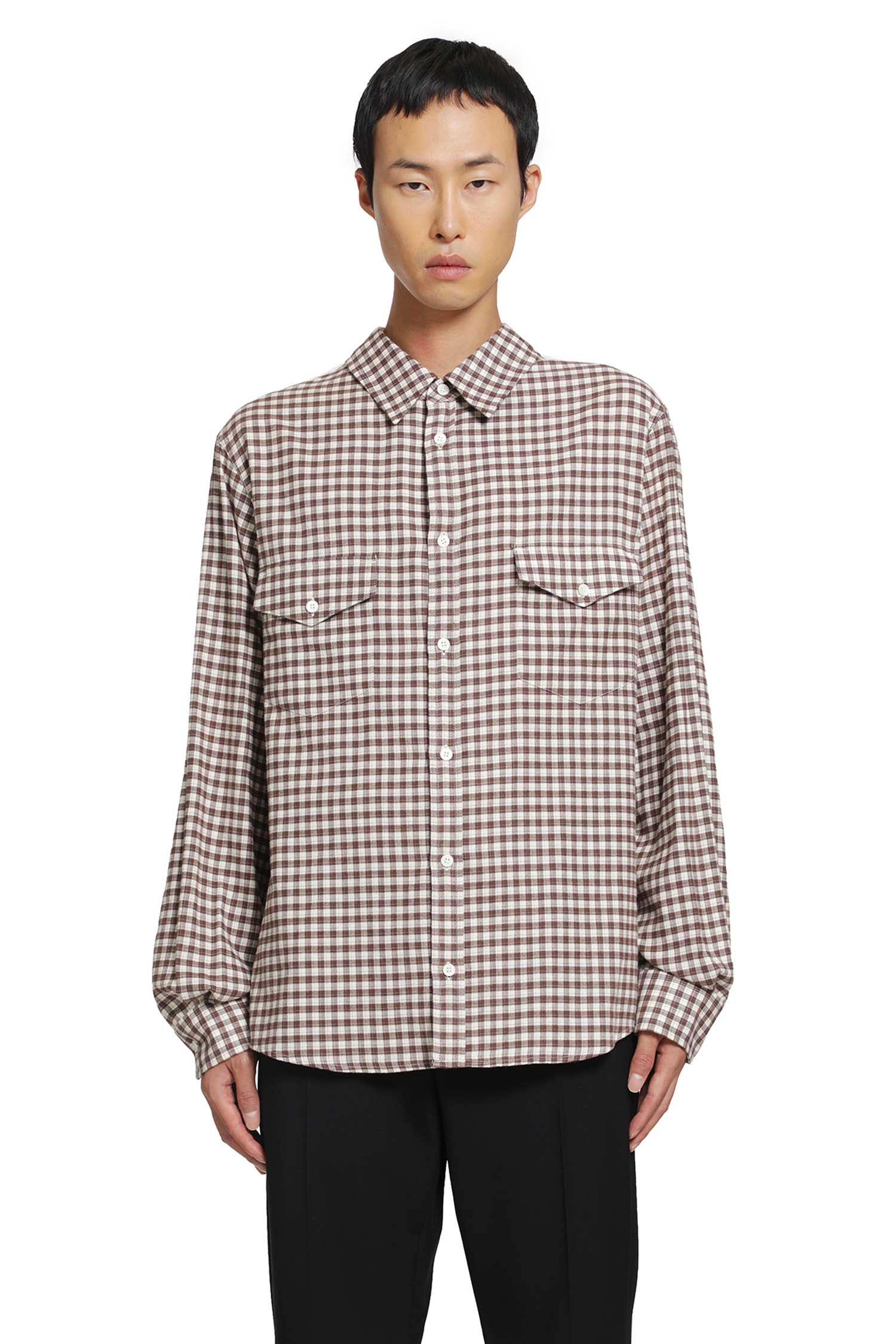 MM6 Maison Margiela Check Cotton Flannel Shirt, view 2