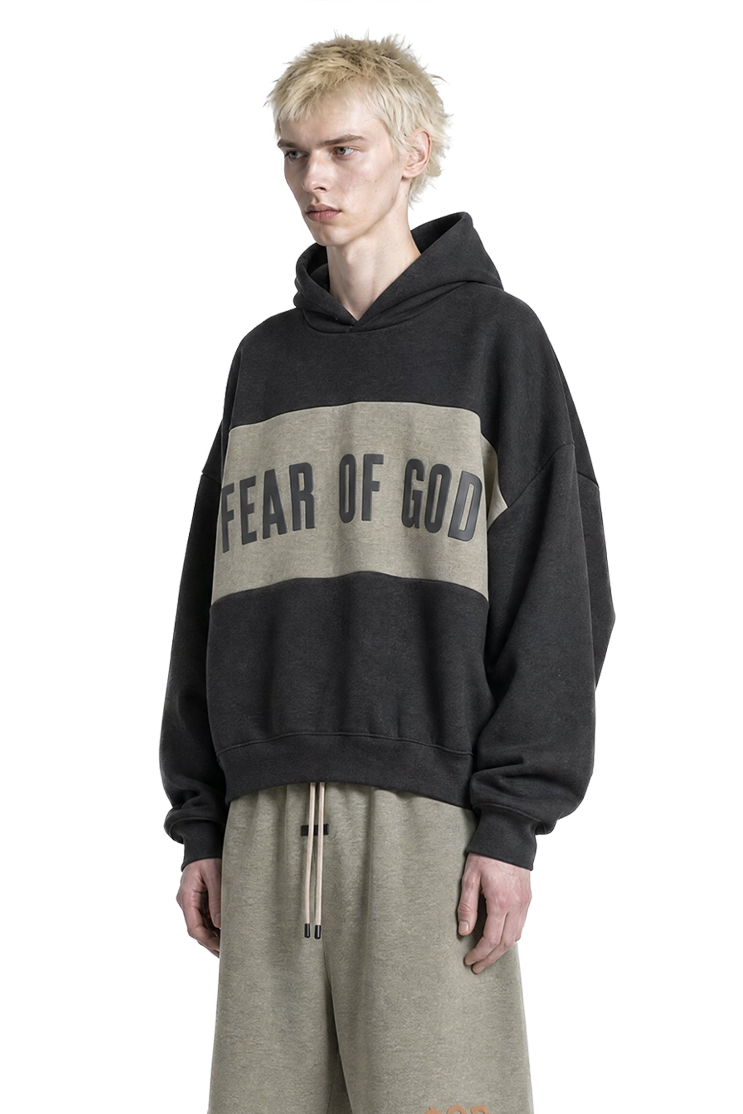 Fear of God Essentials Cropped Relaxed Panelled Hoodie, view 2