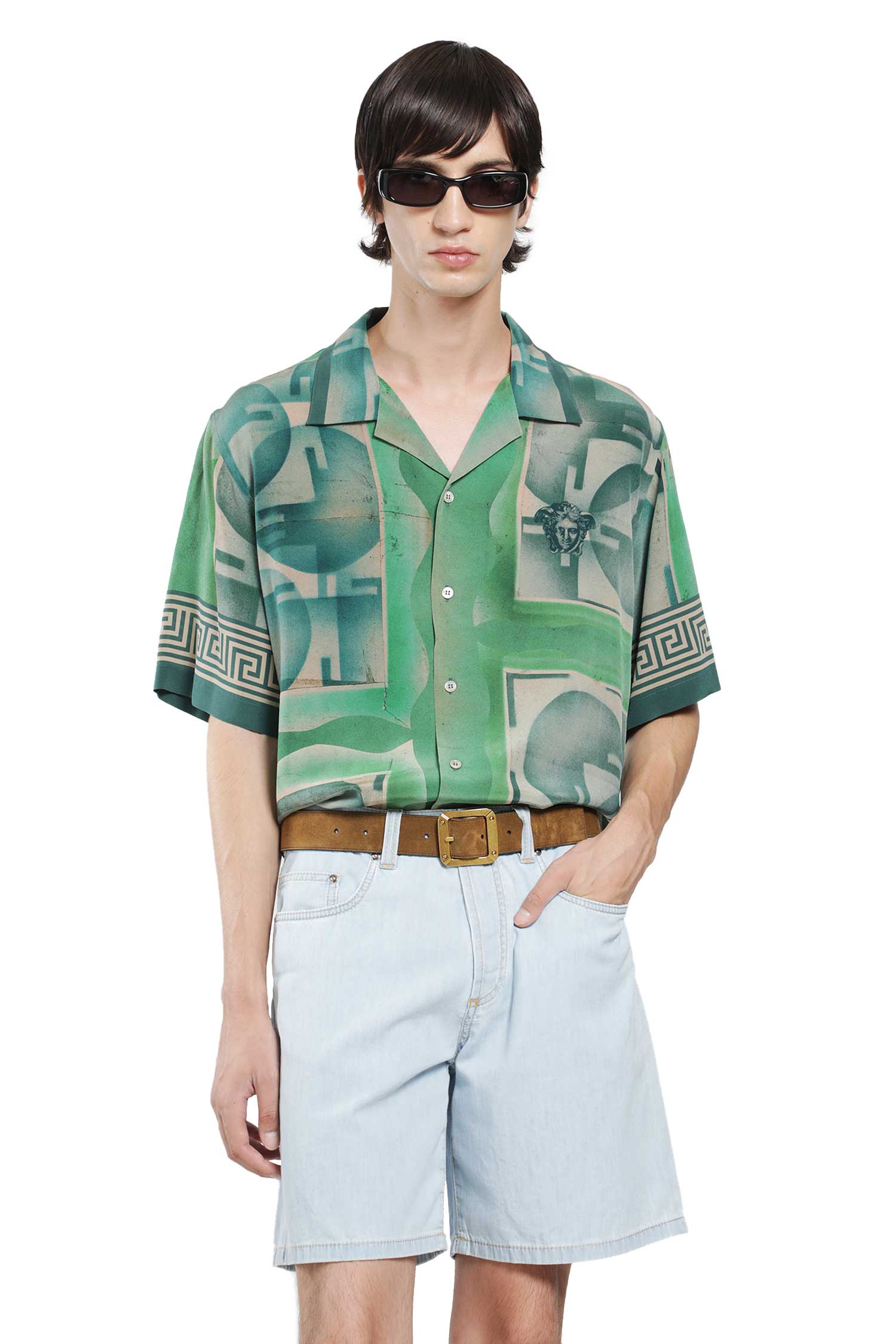 Versace Printed Crêpe De Chine Silk Shirt