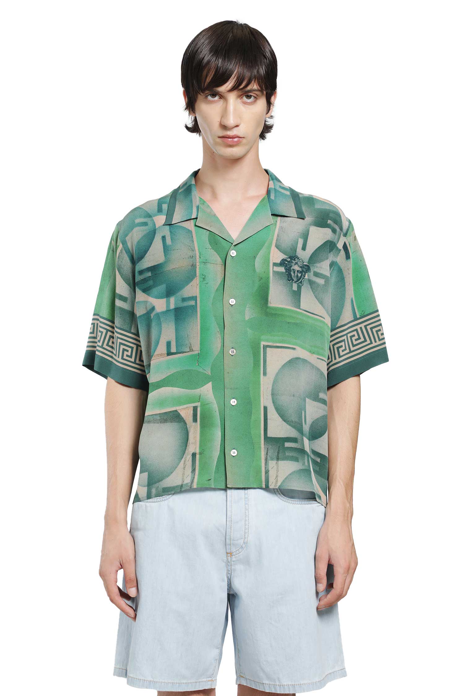 Versace Printed Crêpe De Chine Silk Shirt, view 2