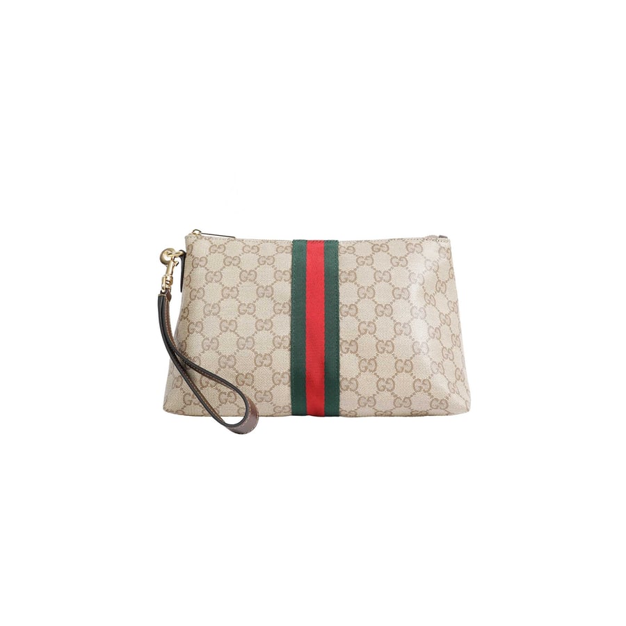 Gucci Small GG Pouch with Web, view 4