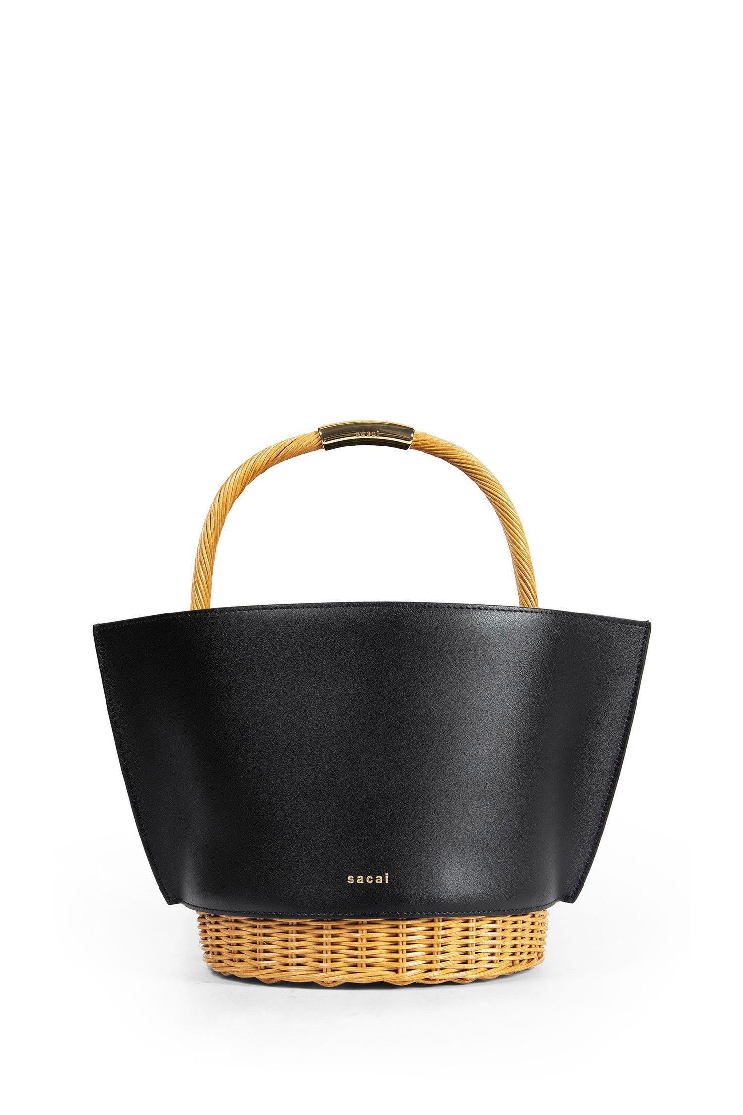 SACAI Leather x Rattan Medium Basket