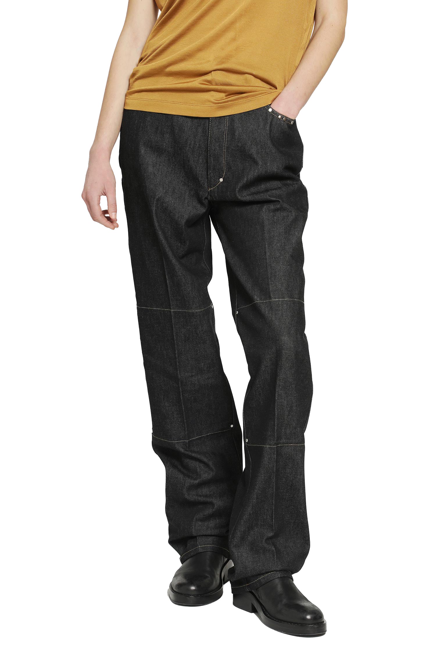 Lemaire High-Waisted Straight Pants with Studs