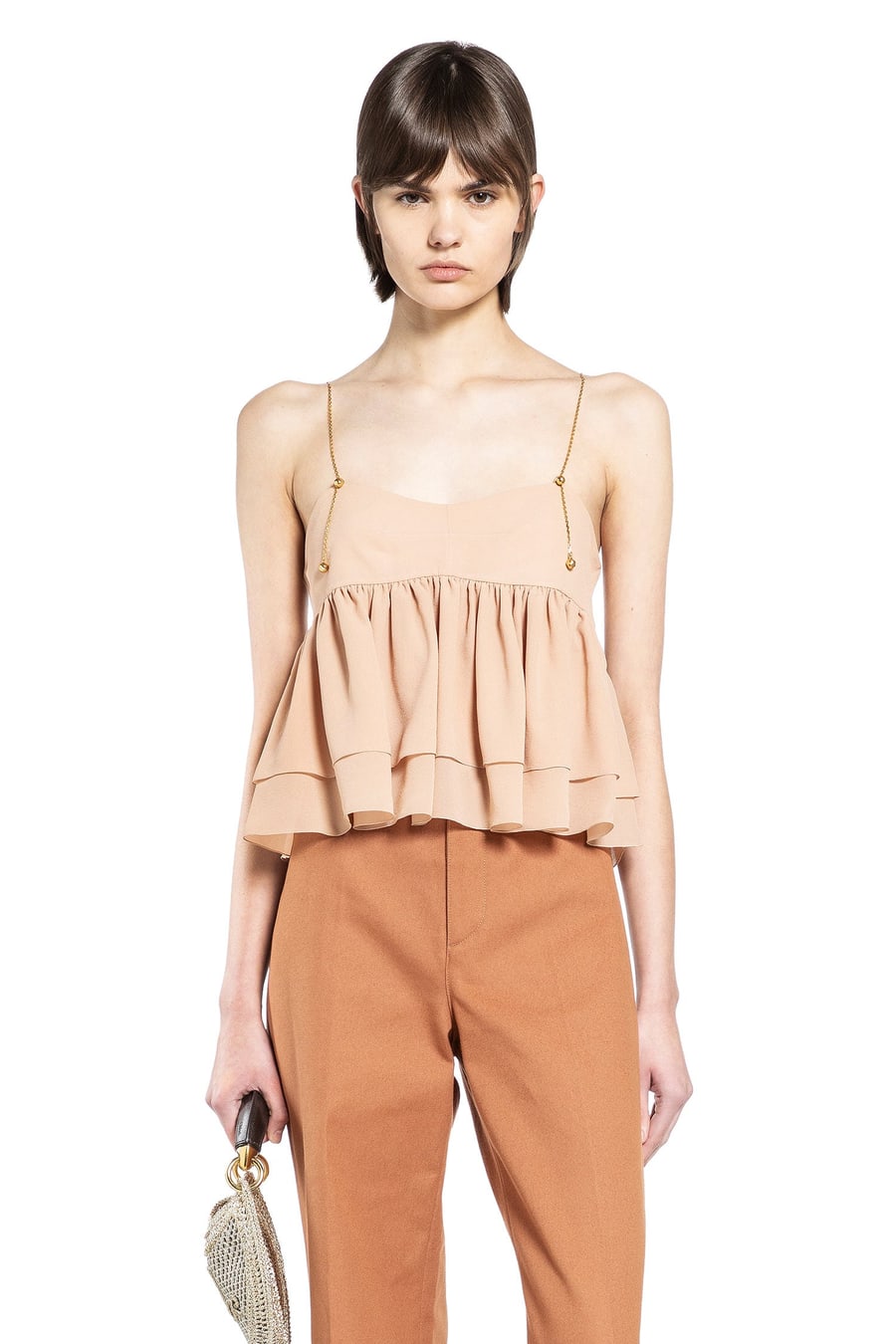 Chloé Sleeveless Ruffle Top