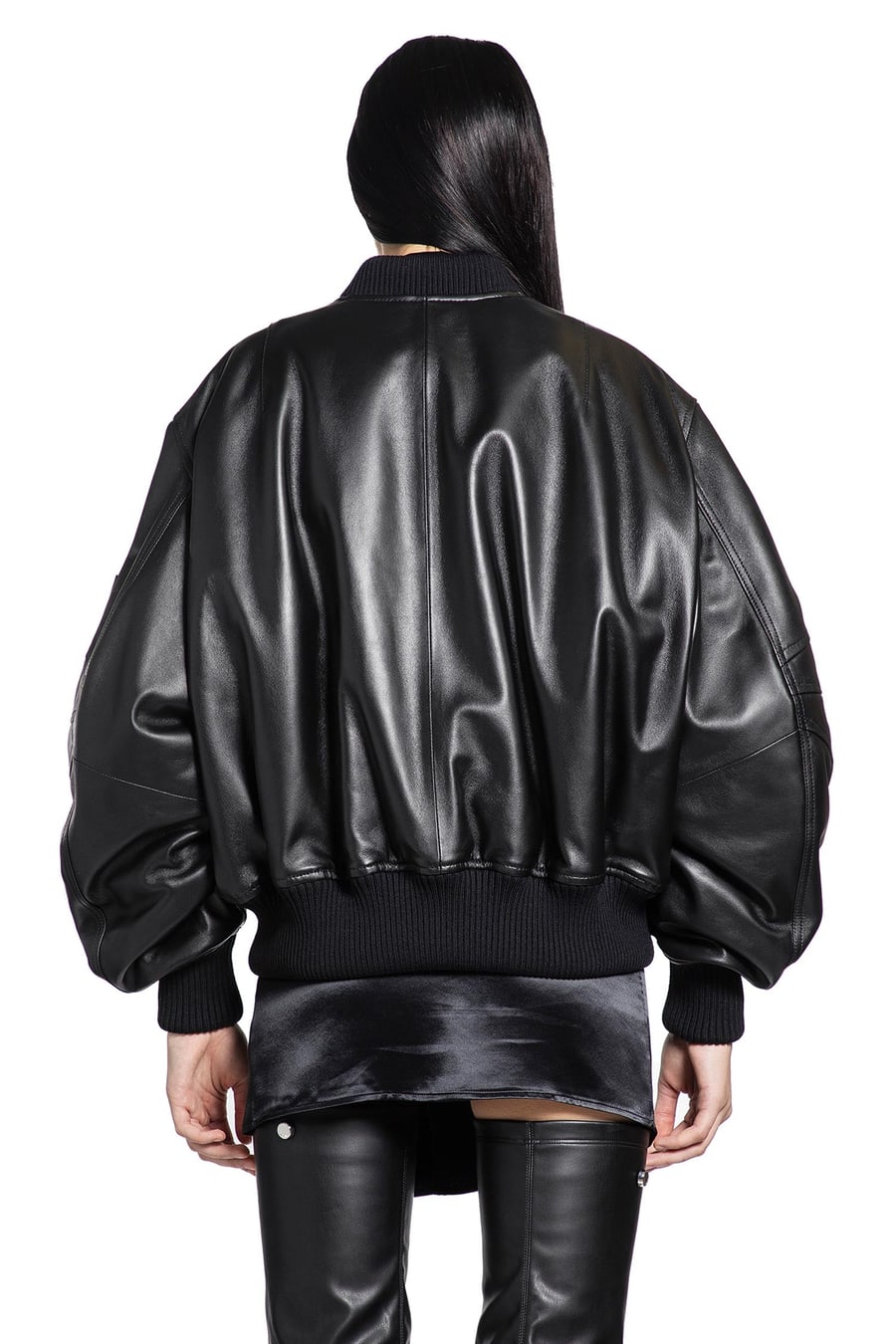 The Attico Leather Bomber Jacket, view 4