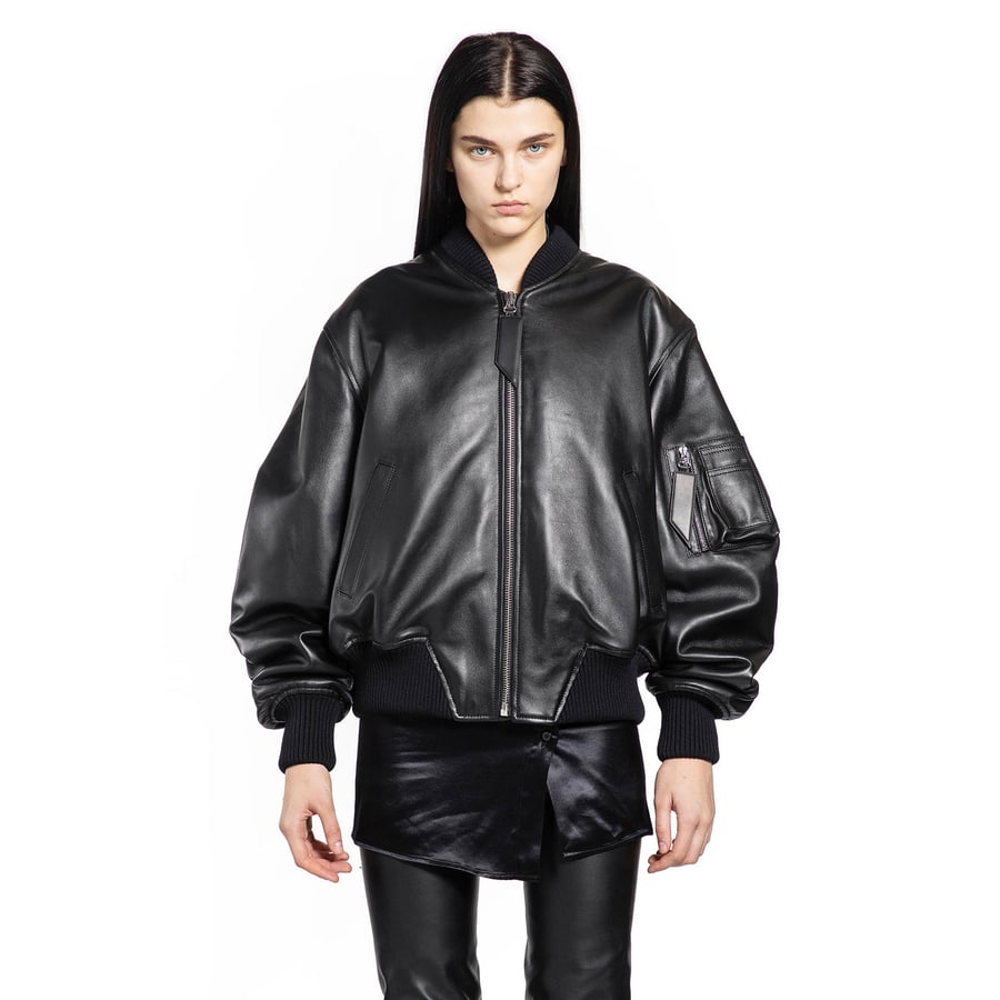 The Attico Leather Bomber Jacket, view 6