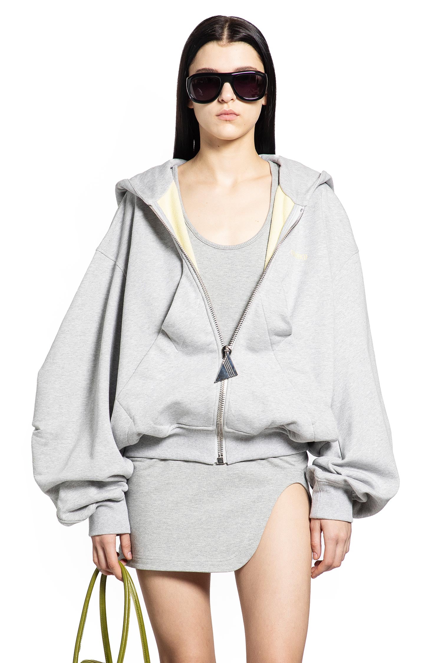 The Attico Double American Fleece Zip-up Hoodie