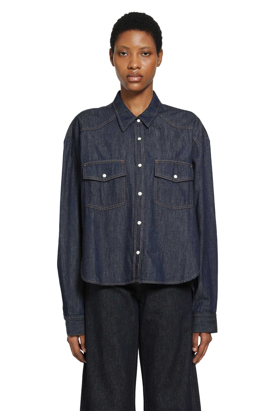 KHAITE Grenon Chambray Shirt, view 2