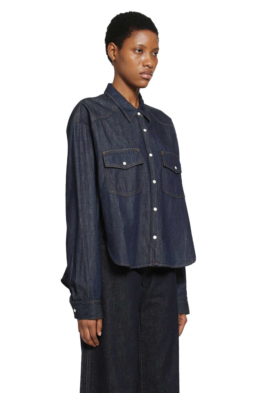 KHAITE Grenon Chambray Shirt, view 3