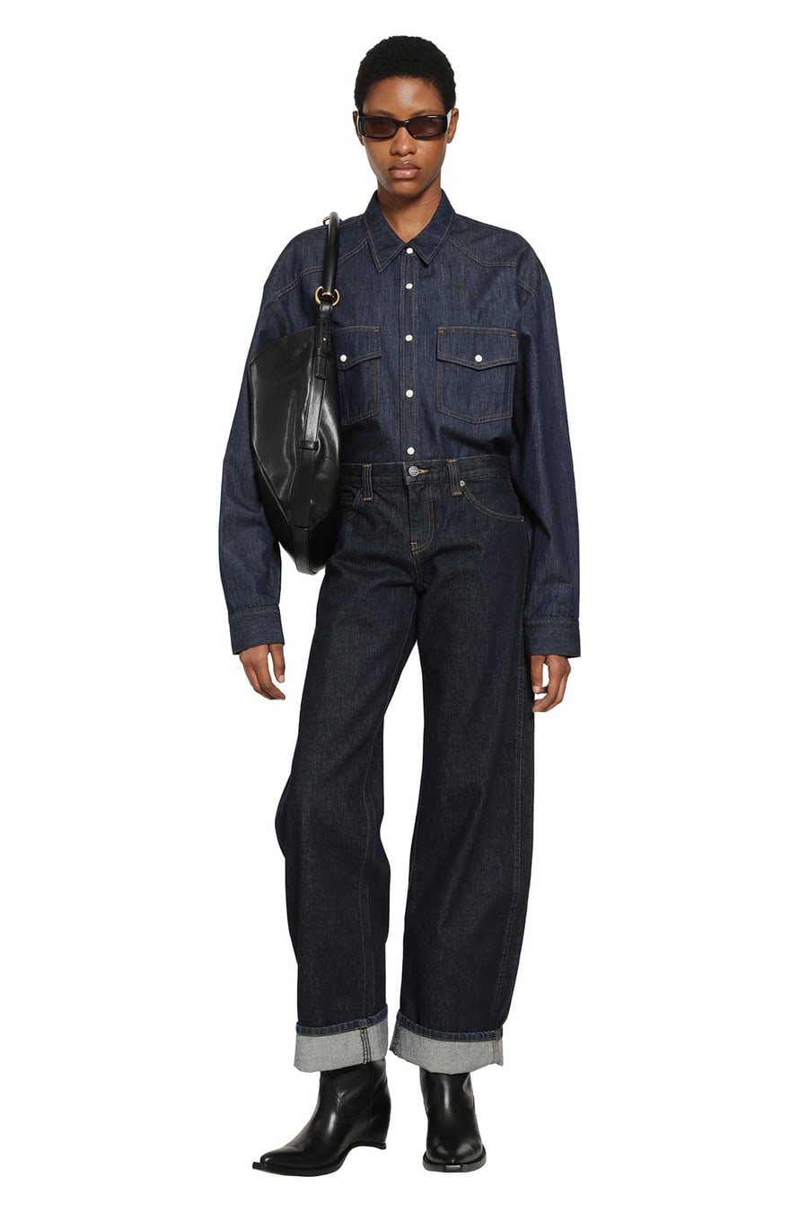 KHAITE Grenon Chambray Shirt, view 5