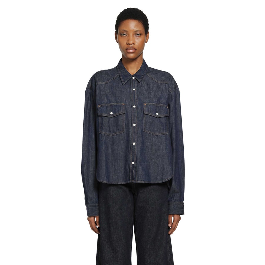 KHAITE Grenon Chambray Shirt, view 6