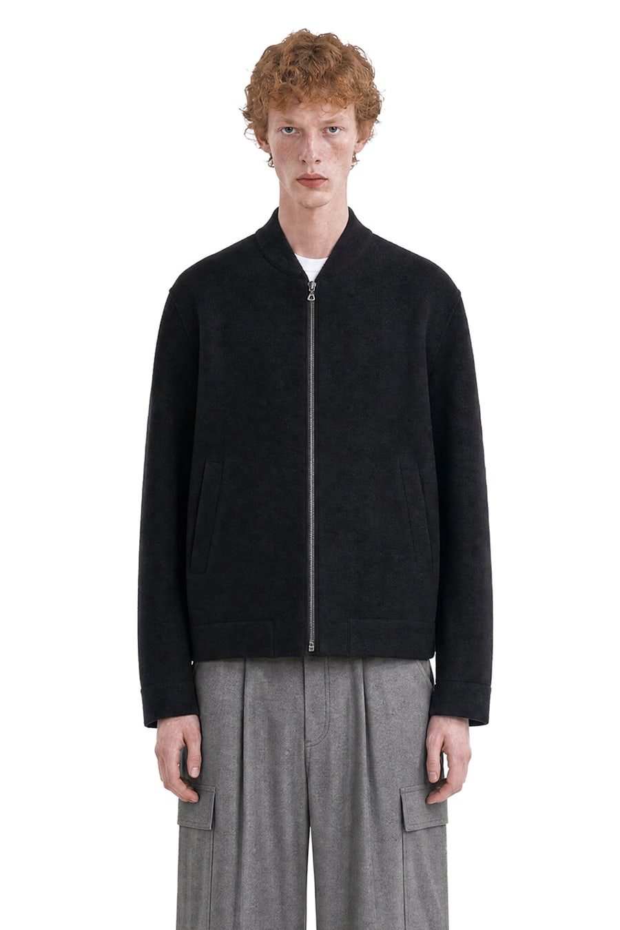 HARRIS WHARF LONDON Boiled Wool Bomber Jacket, view 2